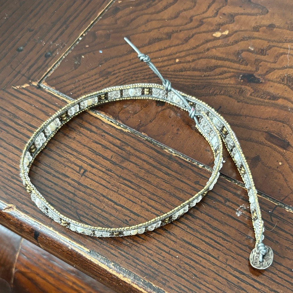 Silpada Silver and Gold Beaded Wrap Bracelet